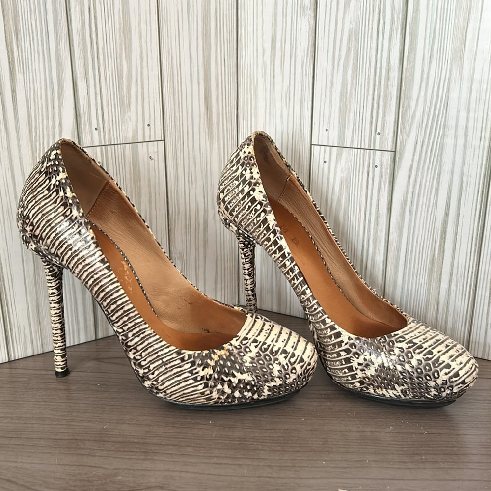 L.A.M.B. Snakeskin heels